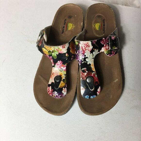 Aloha Island slip on flower prints sandals size 12 - Picture 2 of 9